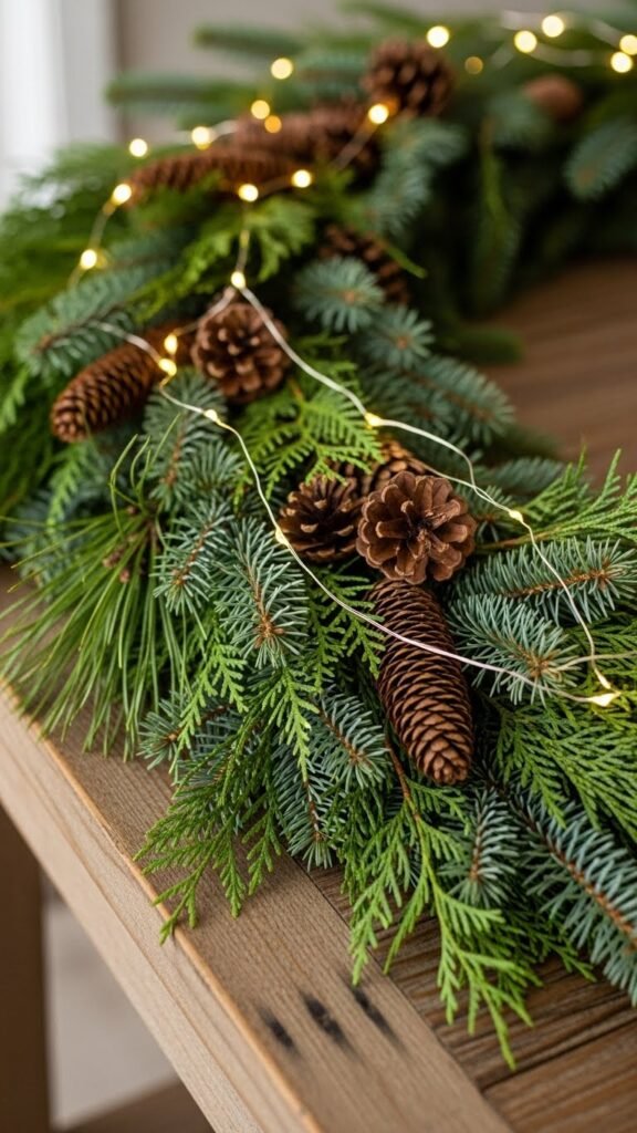 Use Natural Greenery for Soft, Classic Holiday Style