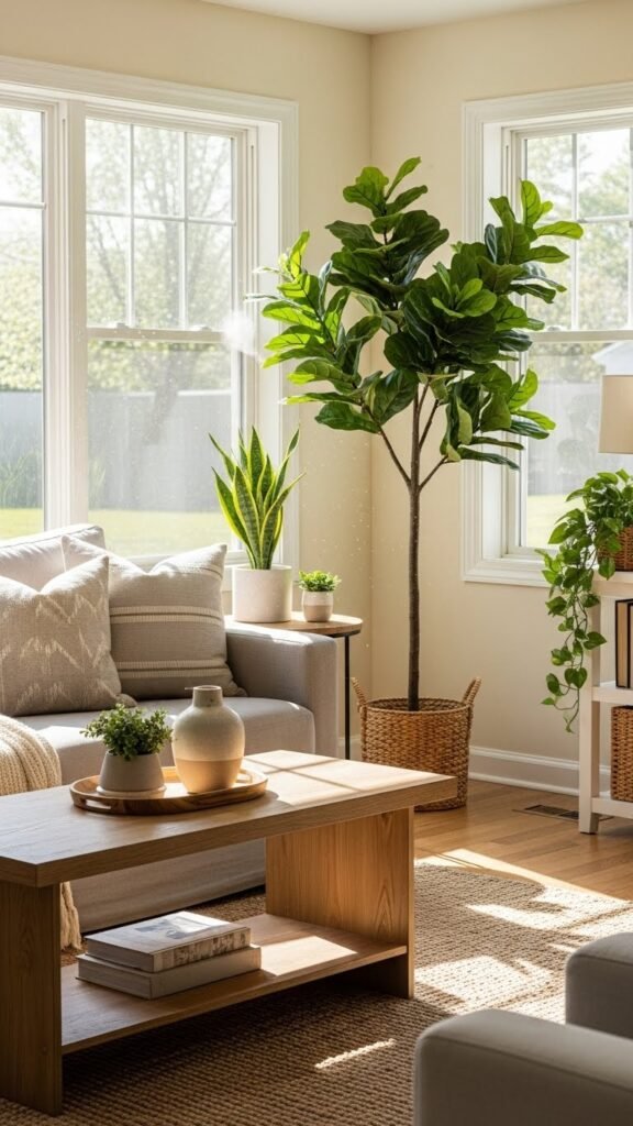 how to decorate with faux plants