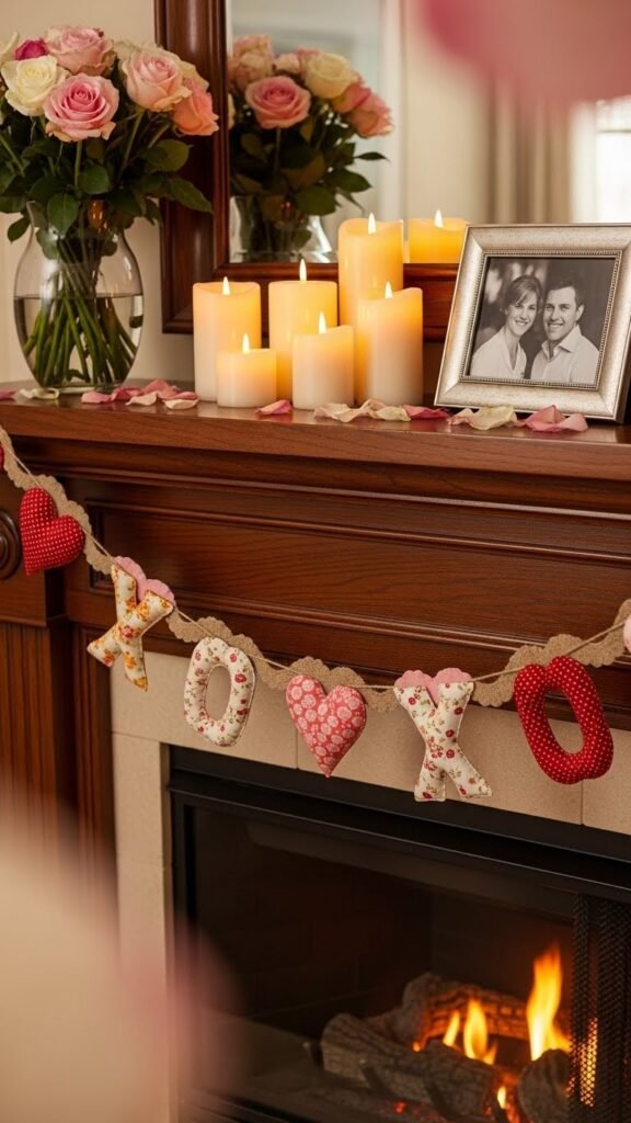XOXO Garland on Mantels