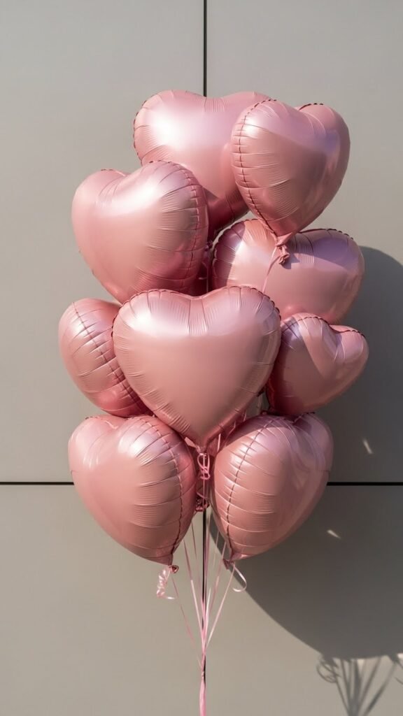 Blush Pink Matte Heart Balloons