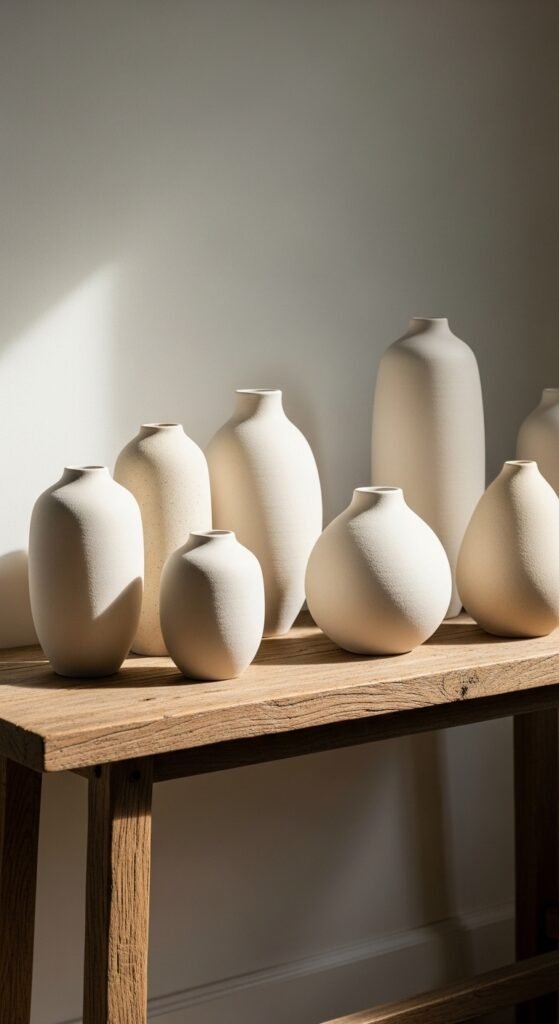 Ceramic Vases in Warm Neutrals