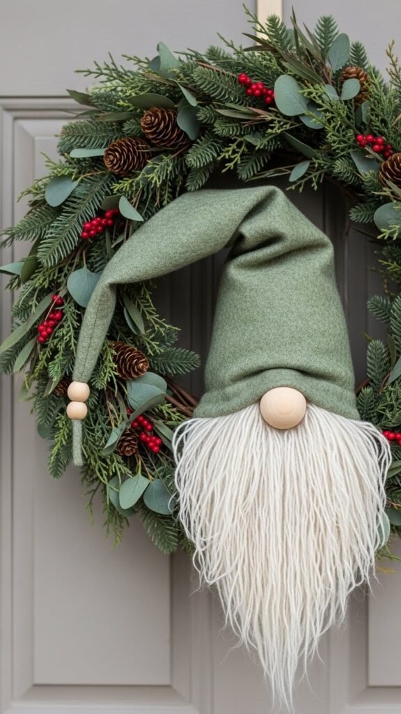 Classic Felt Hat Gnome Wreath