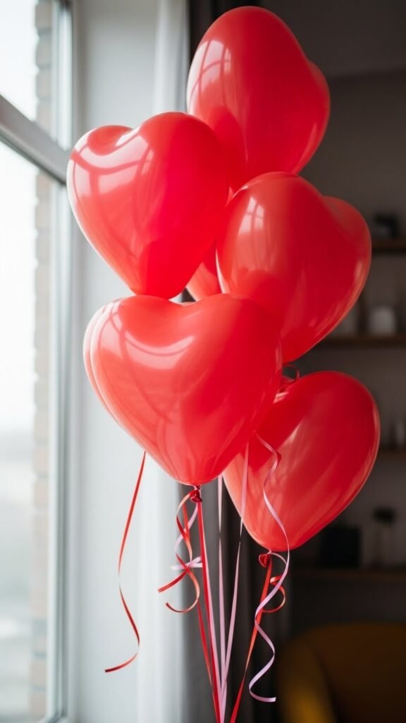 Classic Red Gloss Heart Balloons