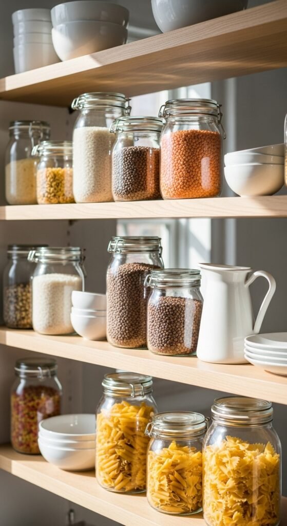 Clear Glass Jars With Simple Contents