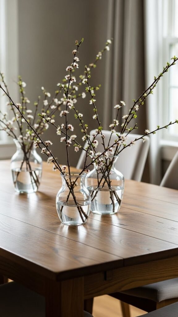 Clear Glass Vases with Branches
