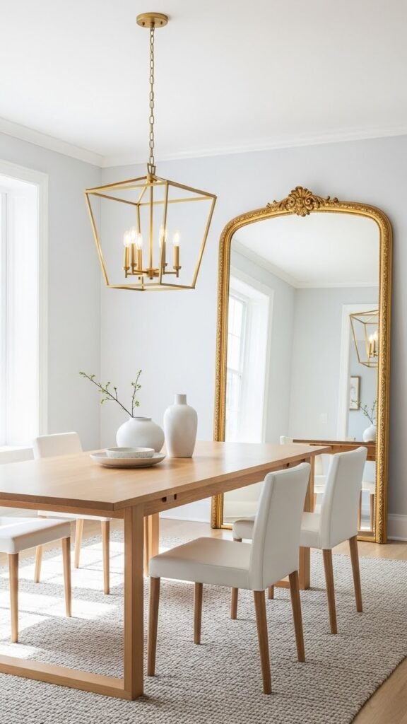 Use Gold Accents in Lighting and Mirrors