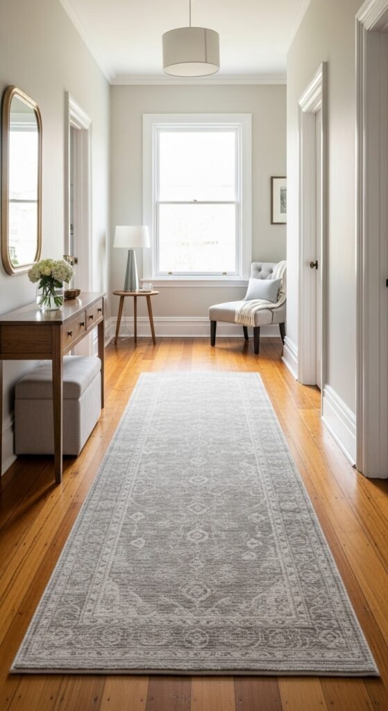 Soft Runner Rug With Subtle Pattern