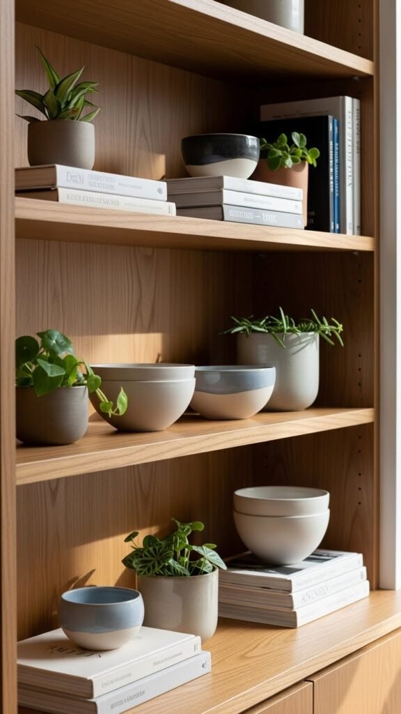 Style Open Shelves with Greenery