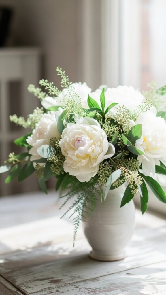White Peony Garden Arrangement