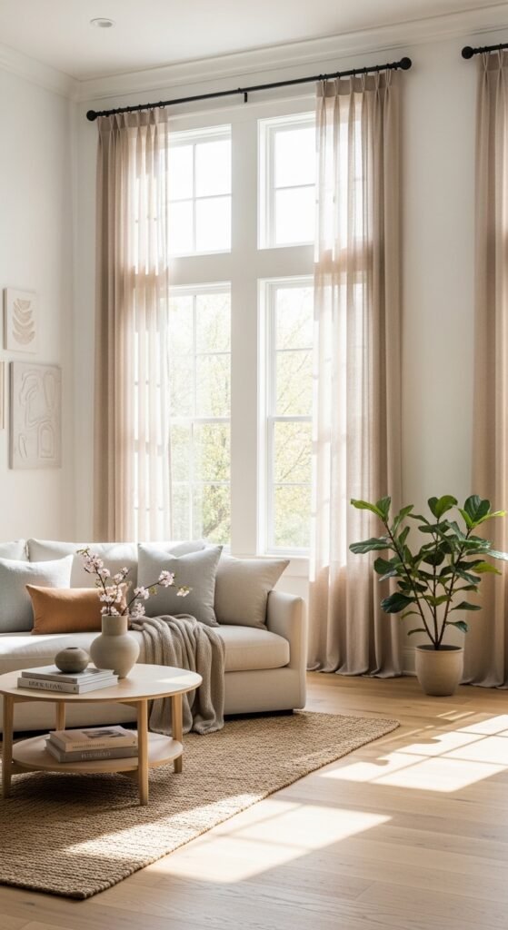 how to style curtain rods